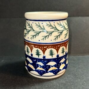 Boleslawiec Polish Pottery Pine Tree Jar (no lid)